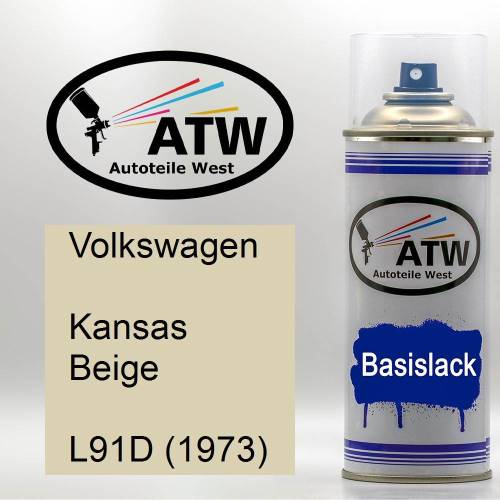 Volkswagen, Kansas Beige, L91D (1973): 400ml Sprühdose, von ATW Autoteile West.